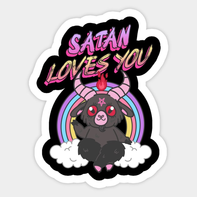 Satan Loves You - Cute Little Devil Sticker by FoxCrew